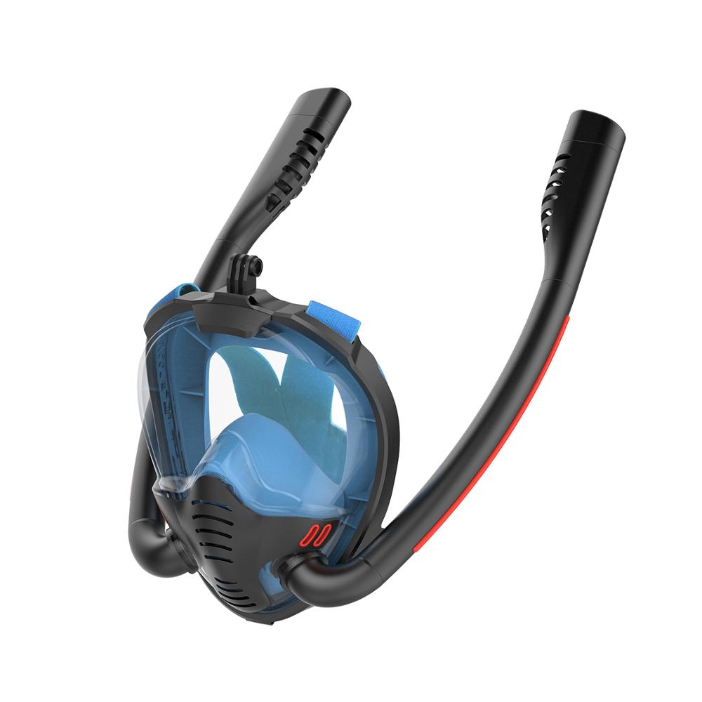 Dykkermaske Scuba Double Snorkel Anti-Fog Snorkling