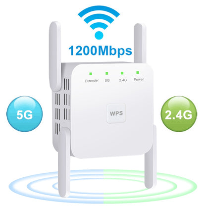 Trådløs 5 Ghz WiFi Repeater Extender 1200Mbps forsterker 300Mbps Signal Booster 2.4G