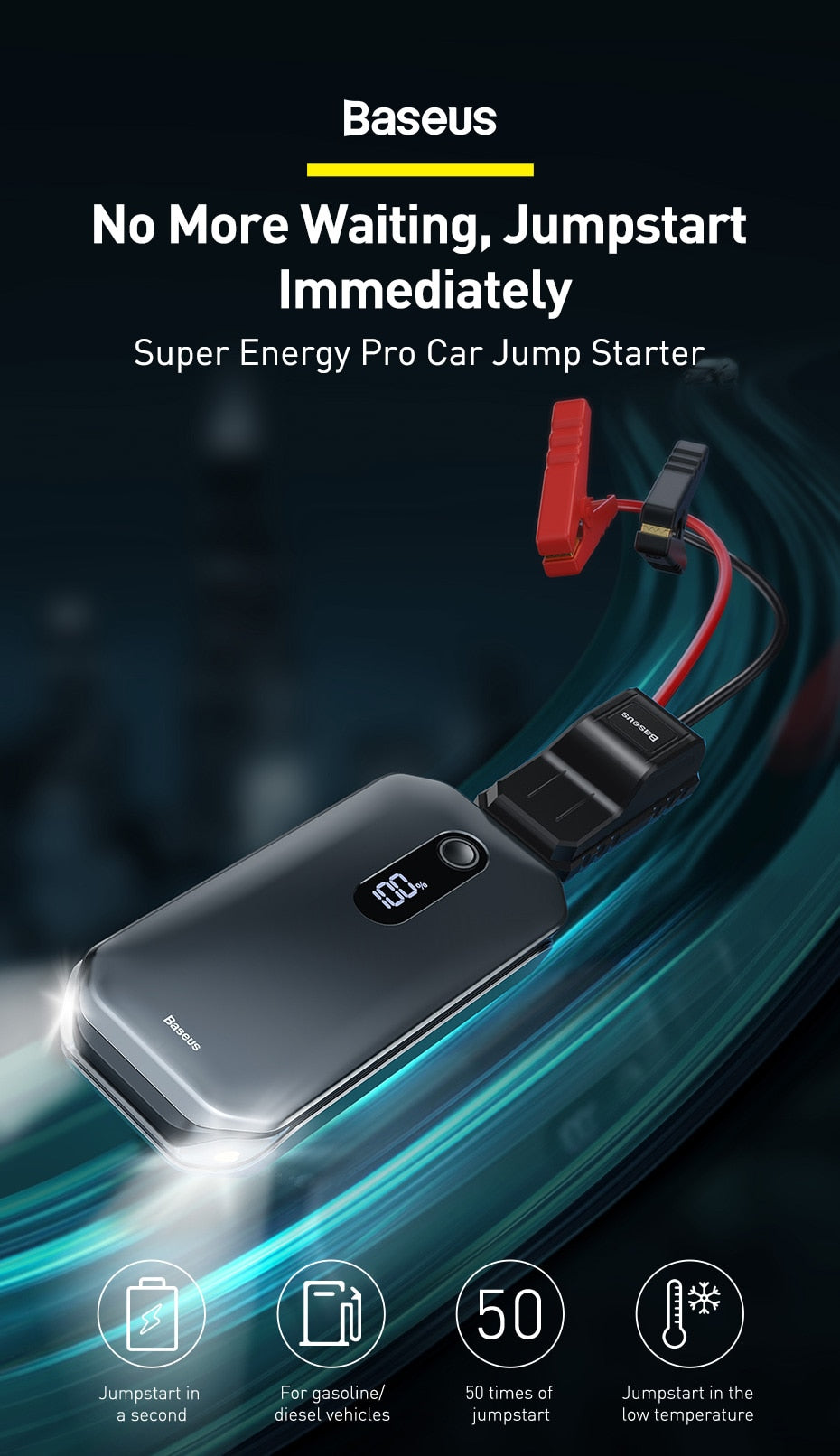 1000A Car Jump Starter Power Bank 12000mAh