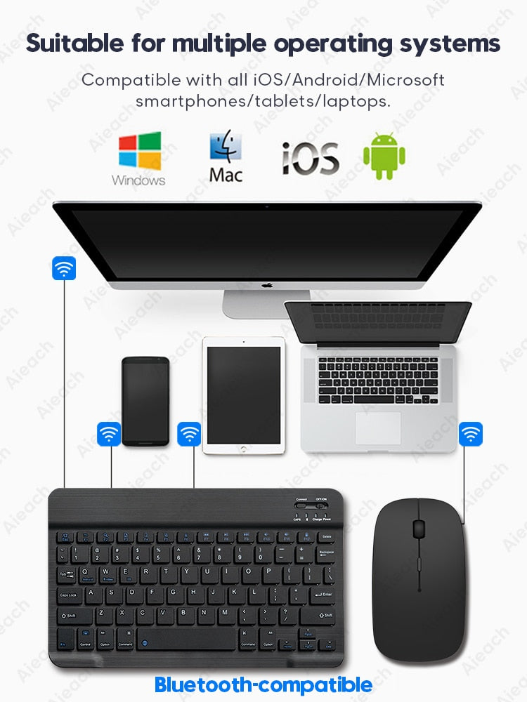 Trådløst Bluetooth-tastatur for iPad og bærbar PC/PC