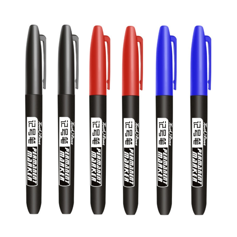 6 Pcs/Set Permanent Marker Pen Waterproof Ink