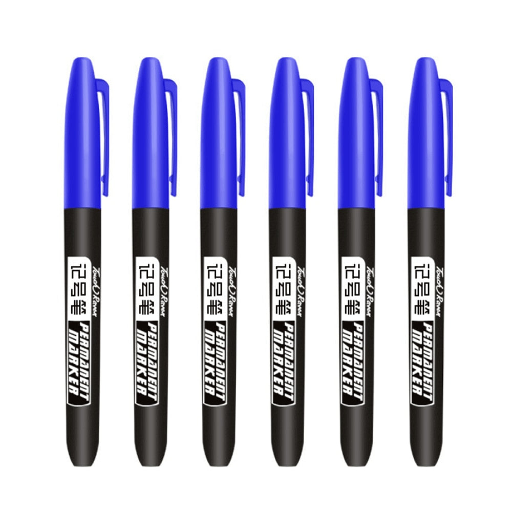 6 Pcs/Set Permanent Marker Pen Waterproof Ink