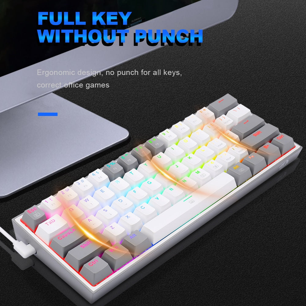 RGB Backlit USB Mini Mechanical Gaming Keyboard