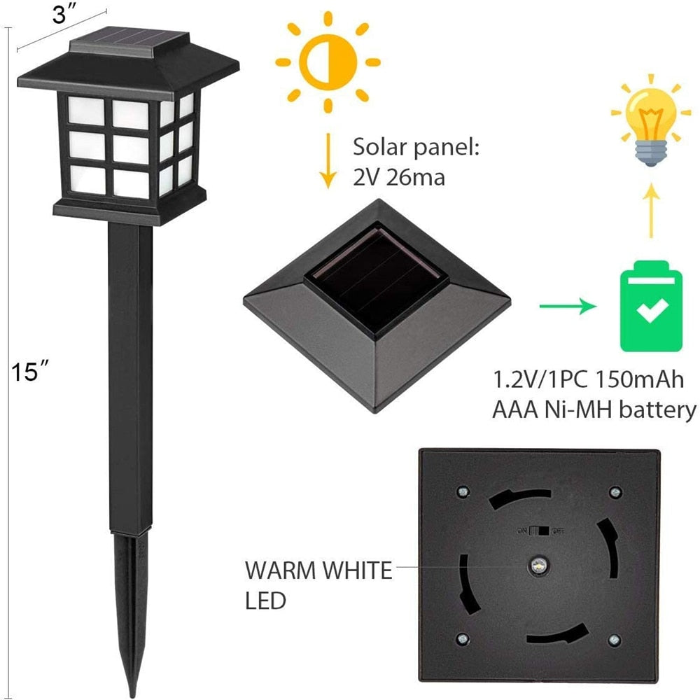 2/4/6/8 stk Lys Vanntett Solar Lampe