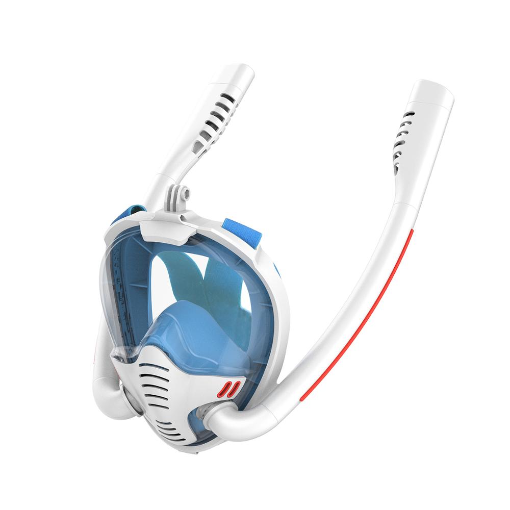 Dykkermaske Scuba Double Snorkel Anti-Fog Snorkling