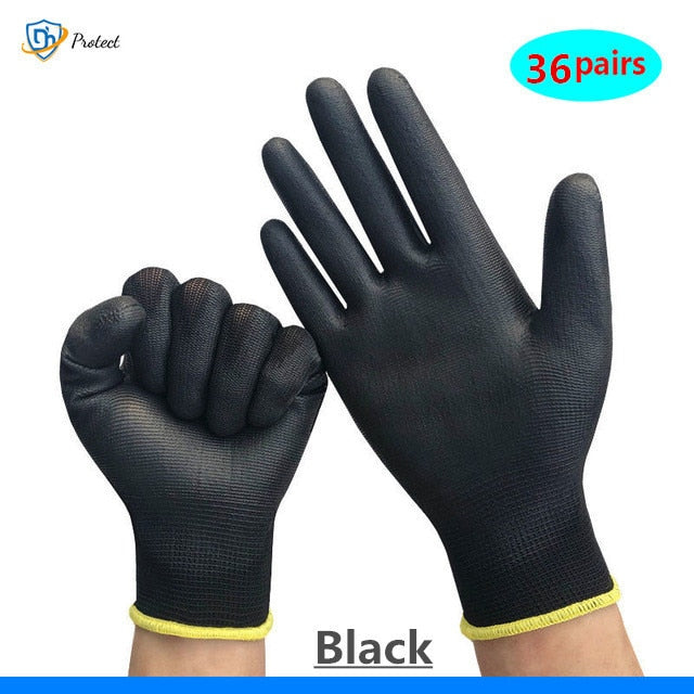 6-24 pairs of nitrile safety coated work gloves,