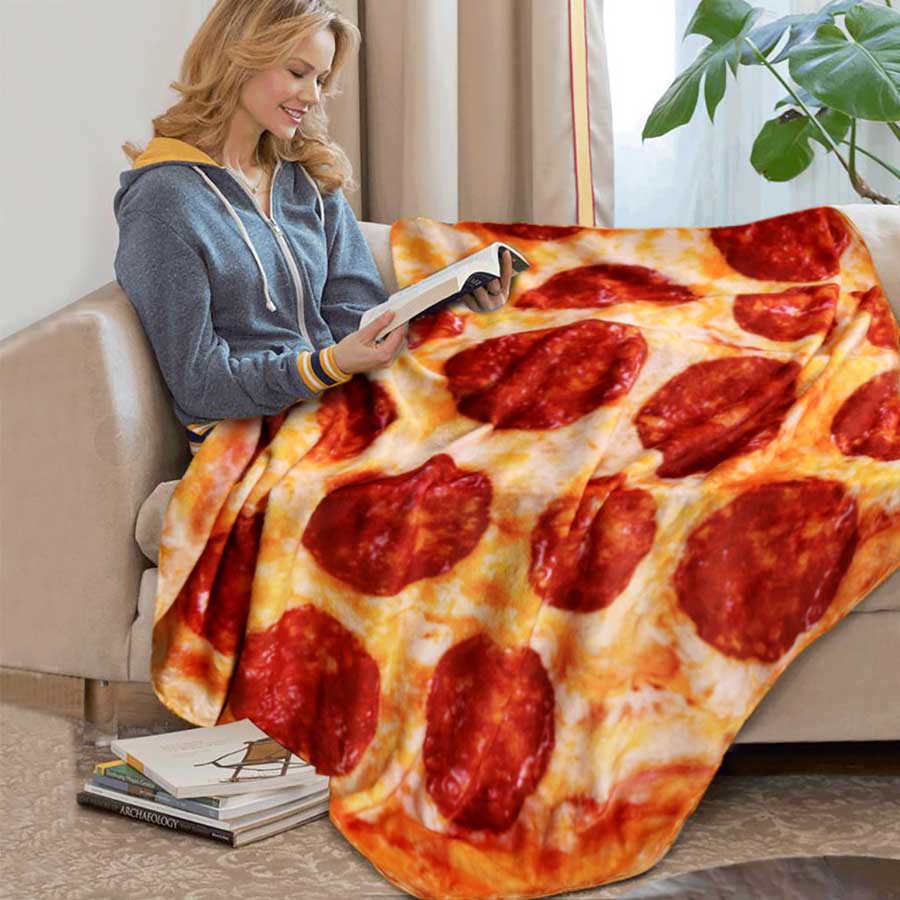 Soft warm pizza blanket sofa plaid