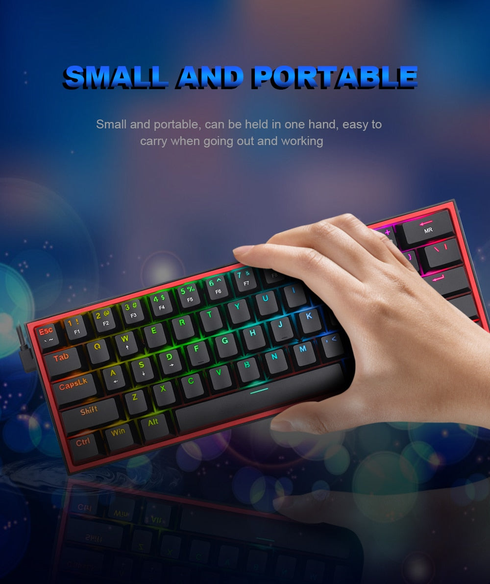 RGB Backlit USB Mini Mechanical Gaming Keyboard