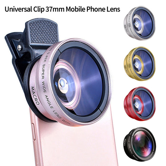 2 I 1 objektiv Universal Clip 37 mm Mobiltelefonlinse