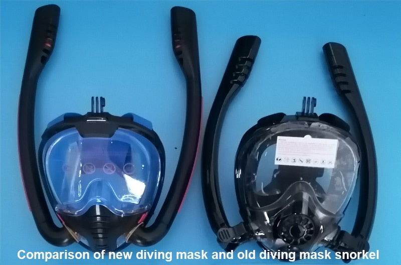 Dykkermaske Scuba Double Snorkel Anti-Fog Snorkling