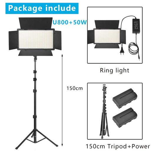 U800 LED Photo Studio Light 40W/50W Panel Lamp