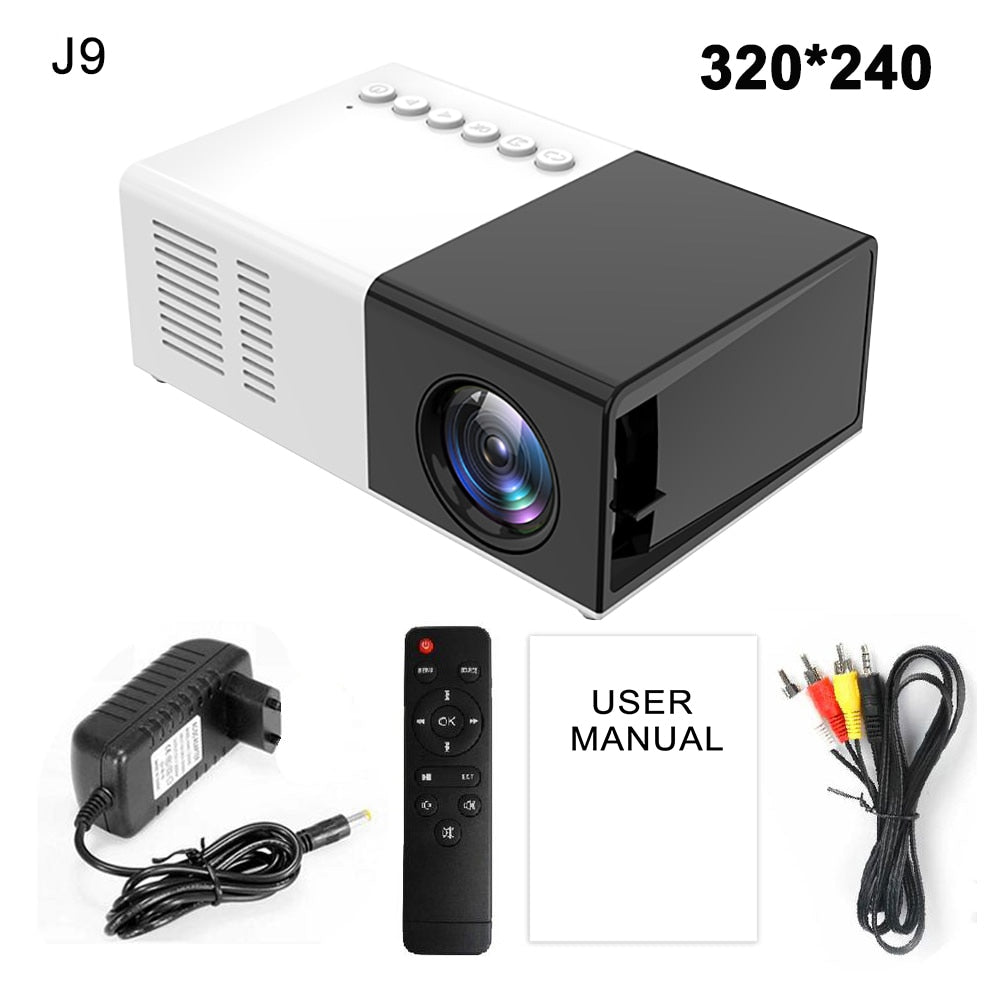 Mini Projector LED Home Media Player 480x360 Pixels 1080P HDMI USB