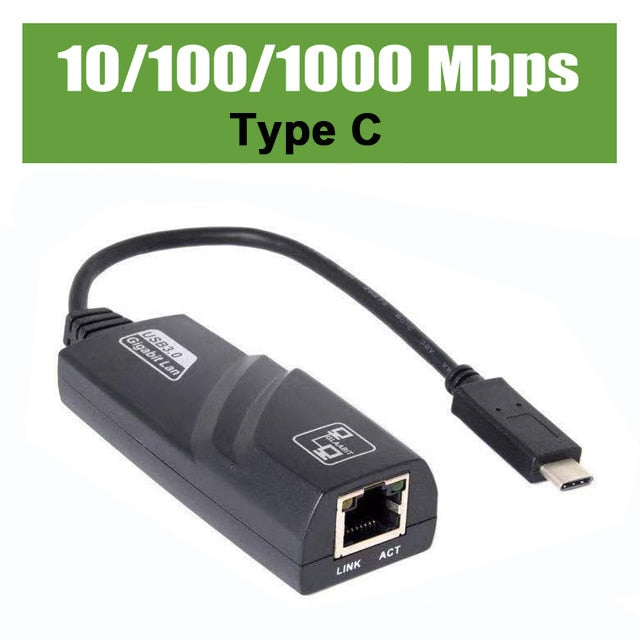 10/100/1000 Mbps USB TypeC - Lan Ethernet-adapter