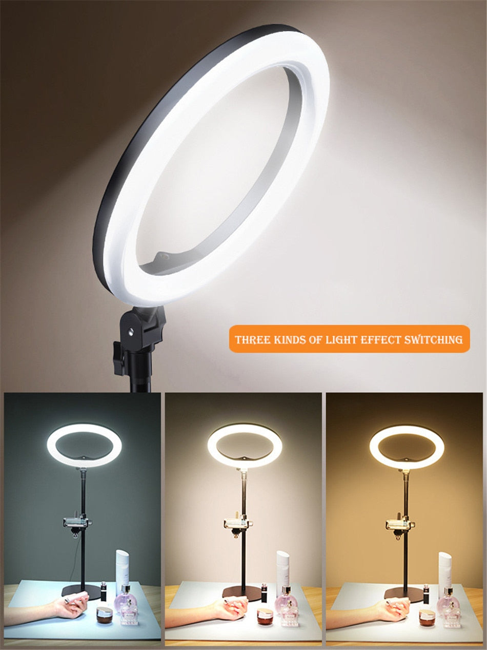 Monopod monteringsbrakett med LED Ring Light Lamp Tripod