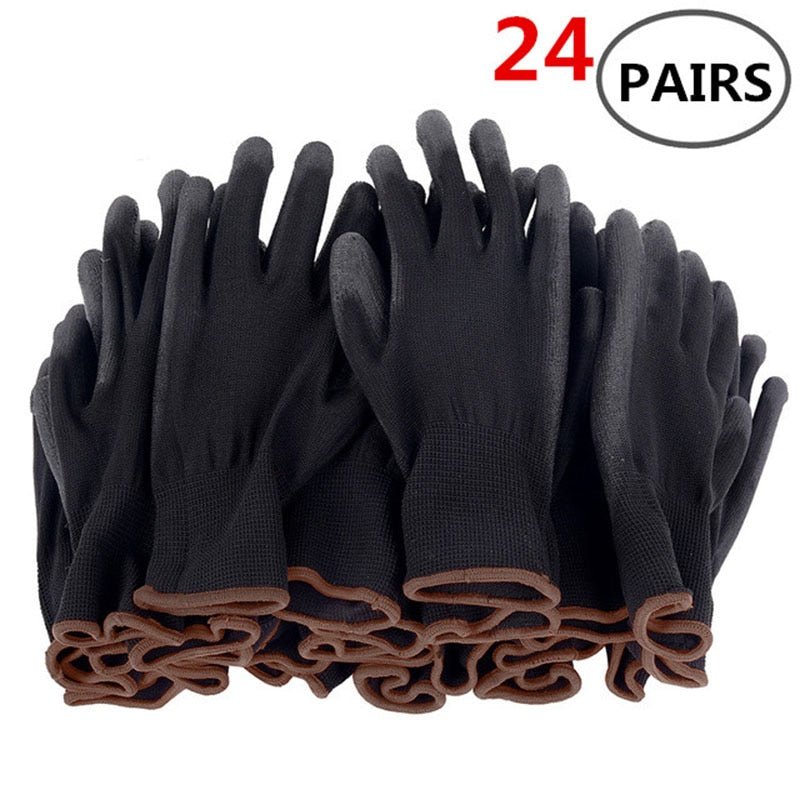 6-24 pairs of nitrile safety coated work gloves,