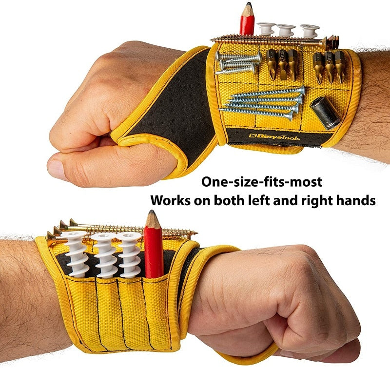 Magnetic Wristband with Strong Magnets Holds Nails and Drill Bit