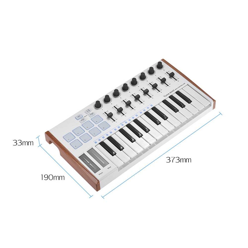 MINI 25-tasters ultrabærbar USB MIDI-tastaturkontroller