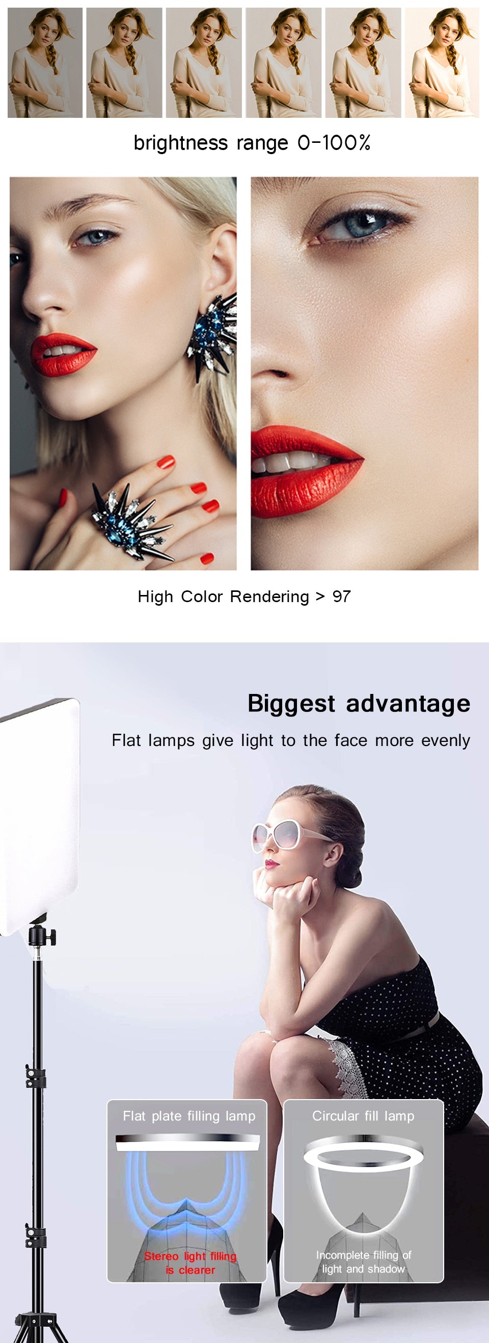 LED Fill Lamp Video Light Panel Bi-color 2700k-5700k