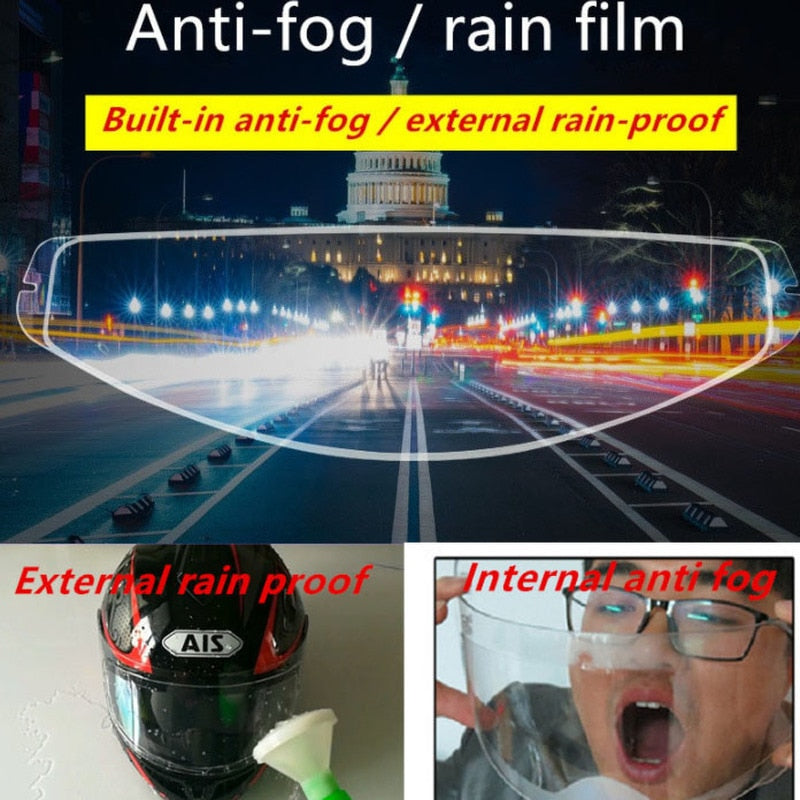 Motorsykkelhjelm Regntett antiduggfilm