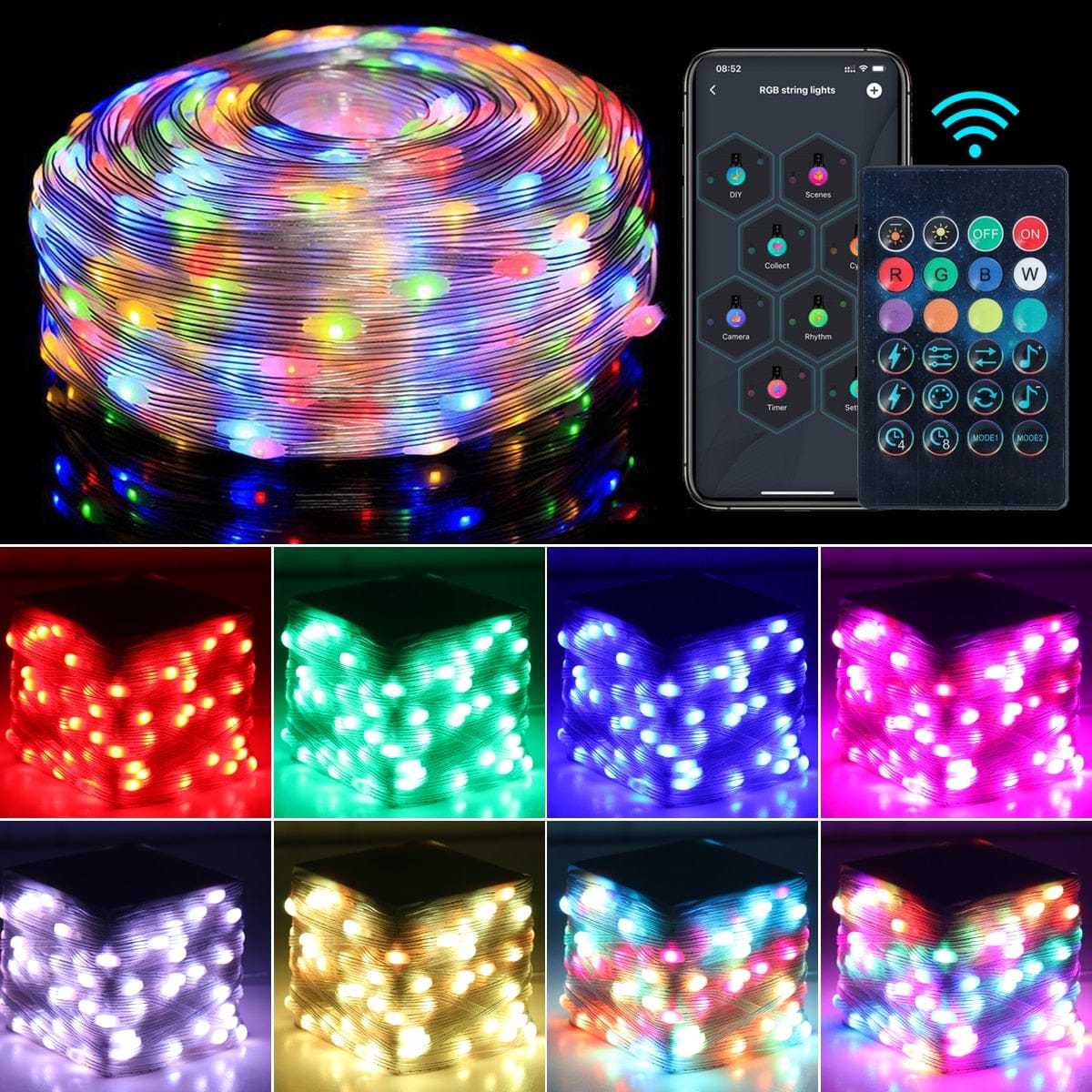 Led Strip Light RGB Infrarød Bluetooth-kontroller