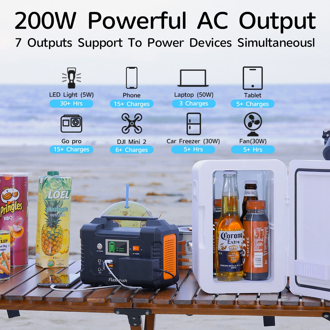 200-240V 200W Solar Generator Battery Power station Charger