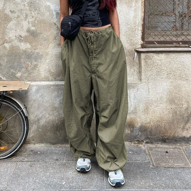 Baggy Wide Leg Sweatpants Loose Low Waist Cargo Pants Joggers