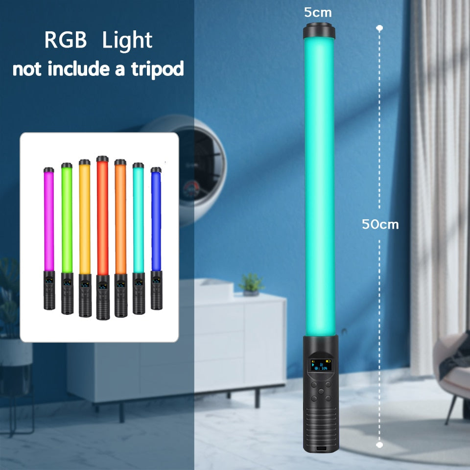 RGB lysstav med stativlampe