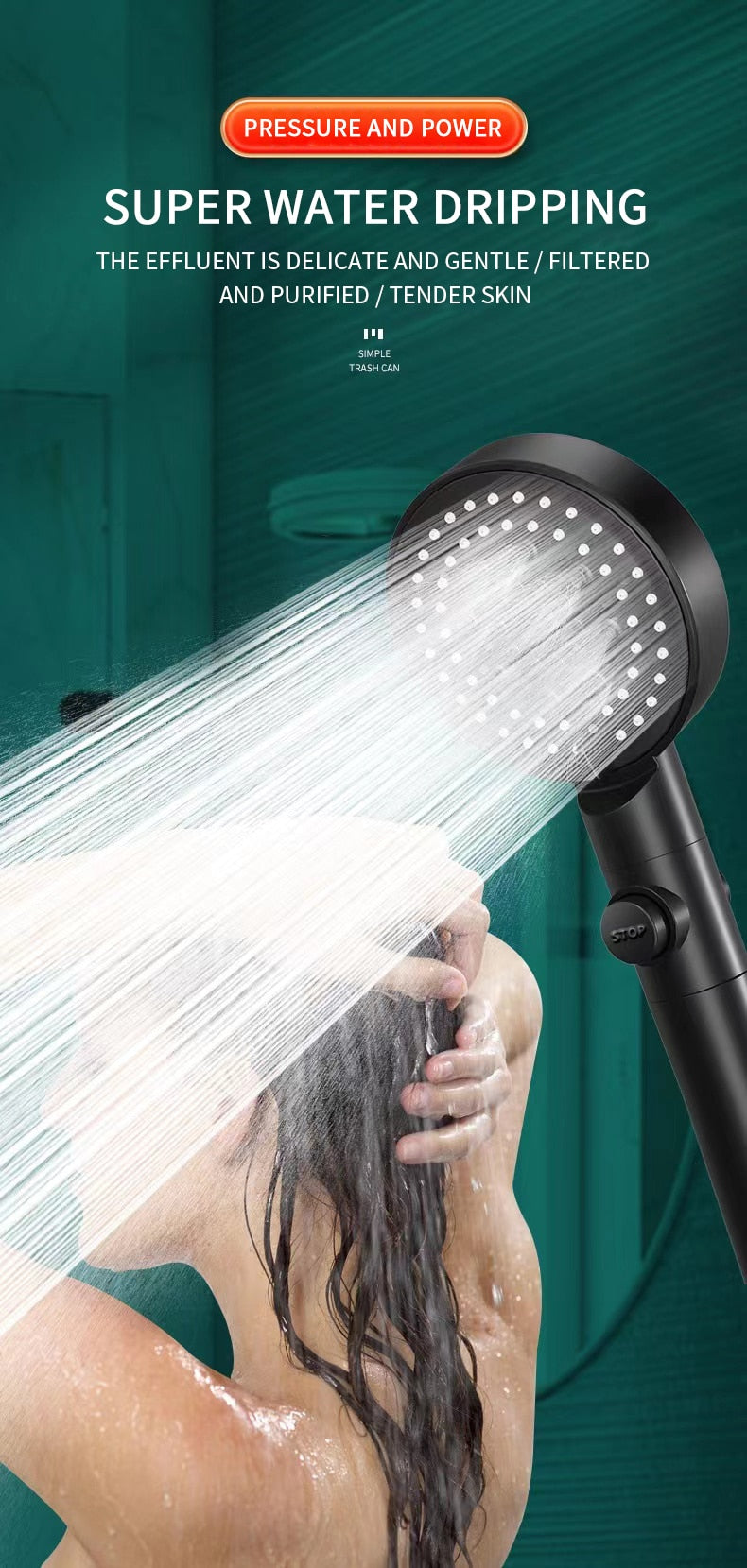 6 Modes Shower Head