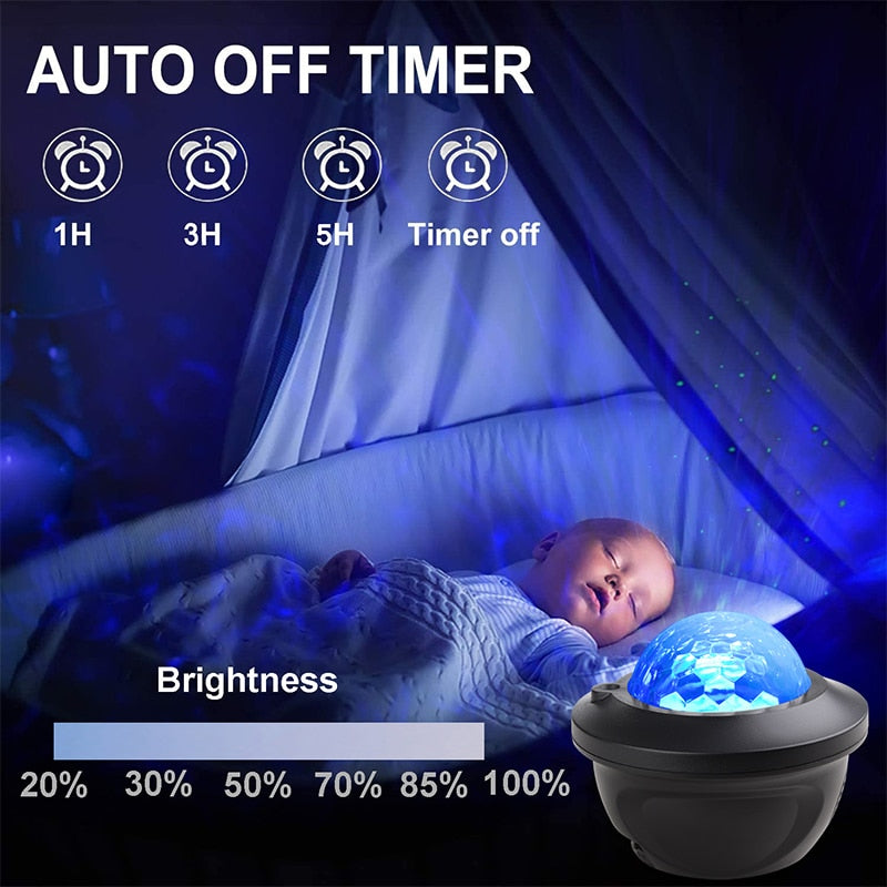 LED Galaxy Projector With Built in Bluetooth Speaker