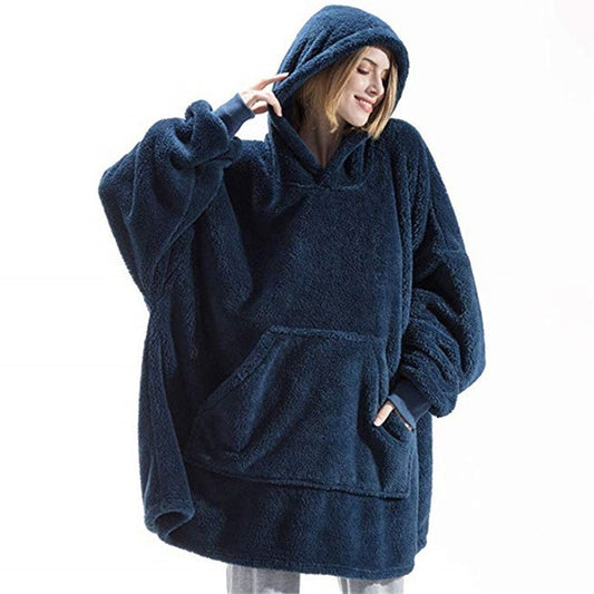 Warm thick Hooded Sweater Blanket Fleece