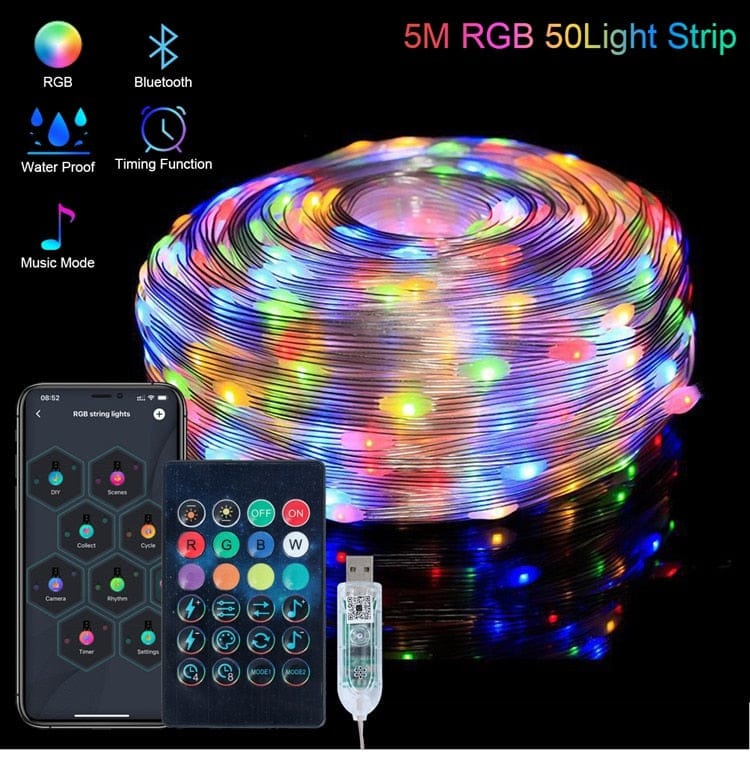 Led Strip Light RGB Infrarød Bluetooth-kontroller