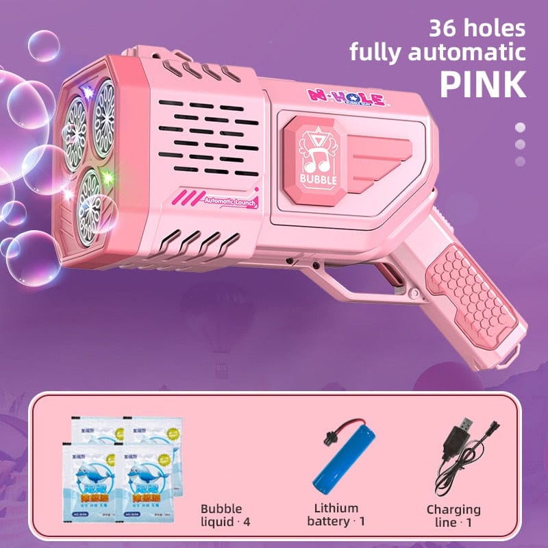 Bubble Gun Rocket Soap Bubbles Machine Blower