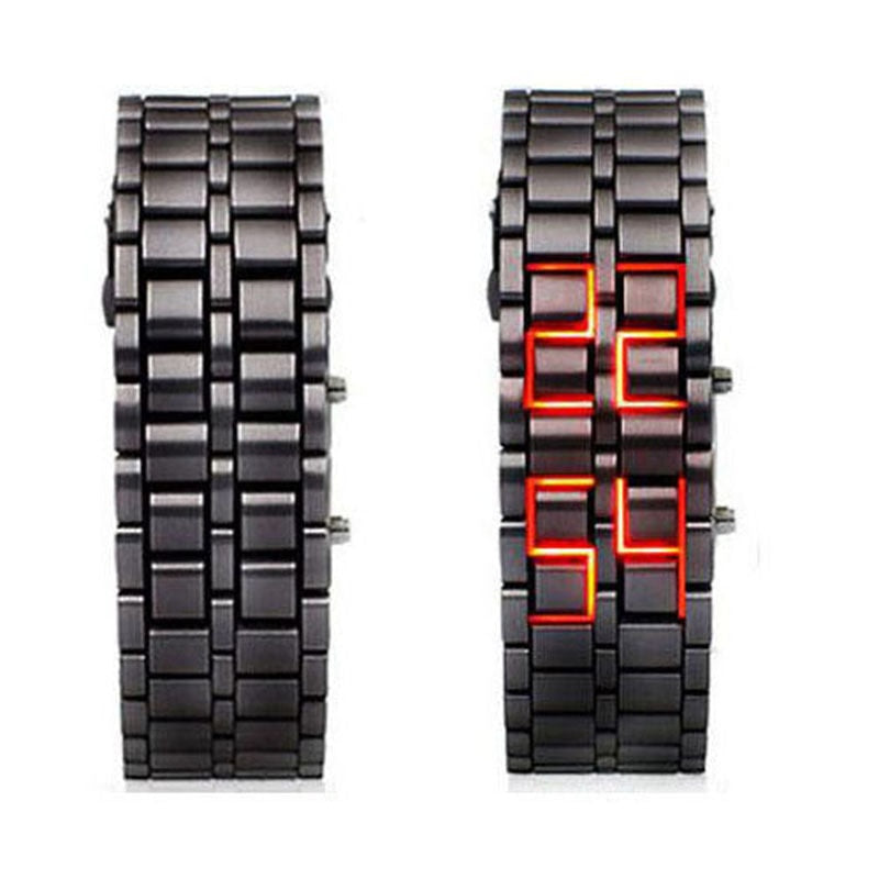 Metal Digital Lava Wrist Watch LED Display