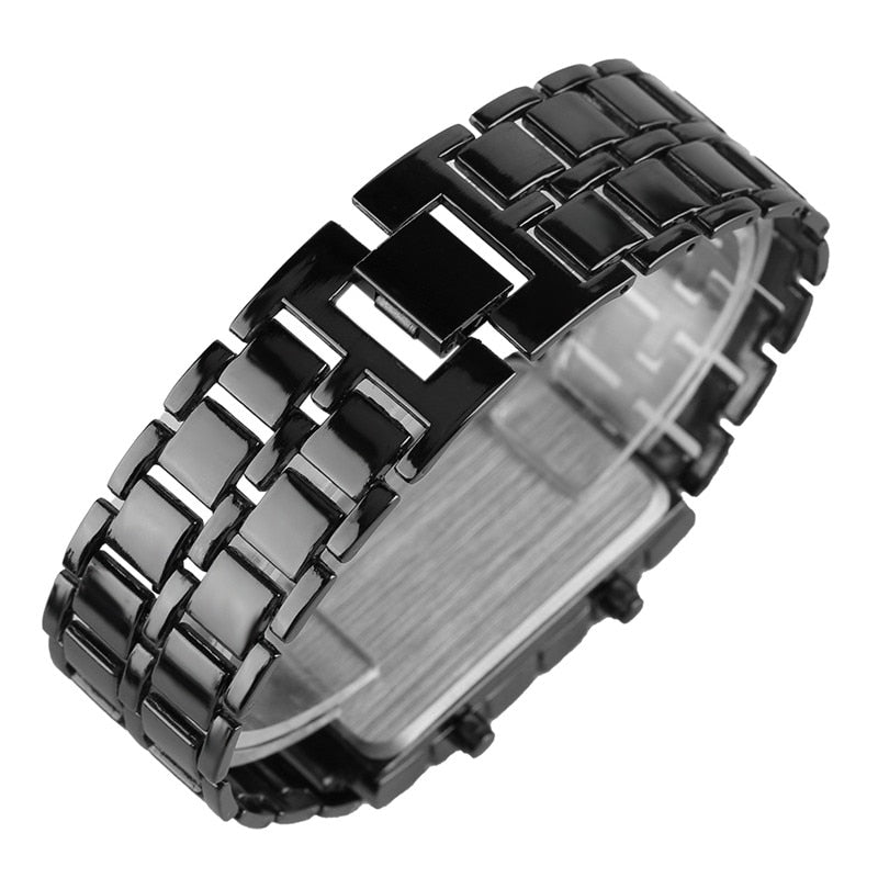 Metal Digital Lava Wrist Watch LED Display