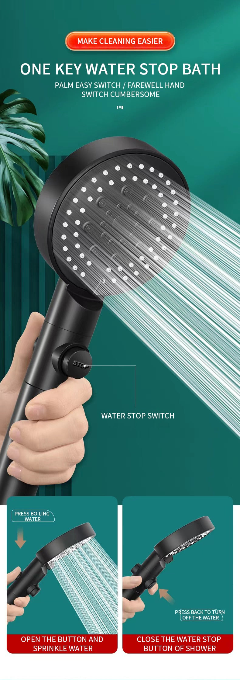 6 Modes Shower Head