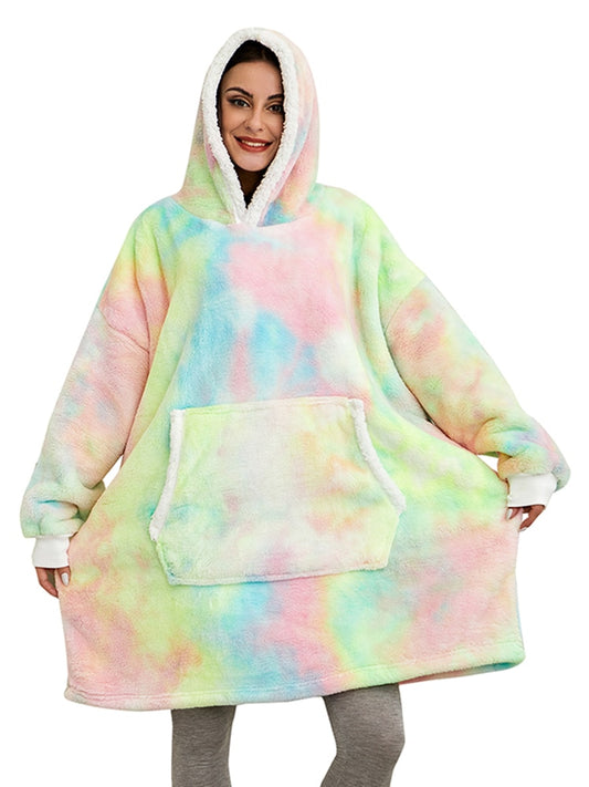 Oversized Hoodie Warm Winter Fleece Blanket