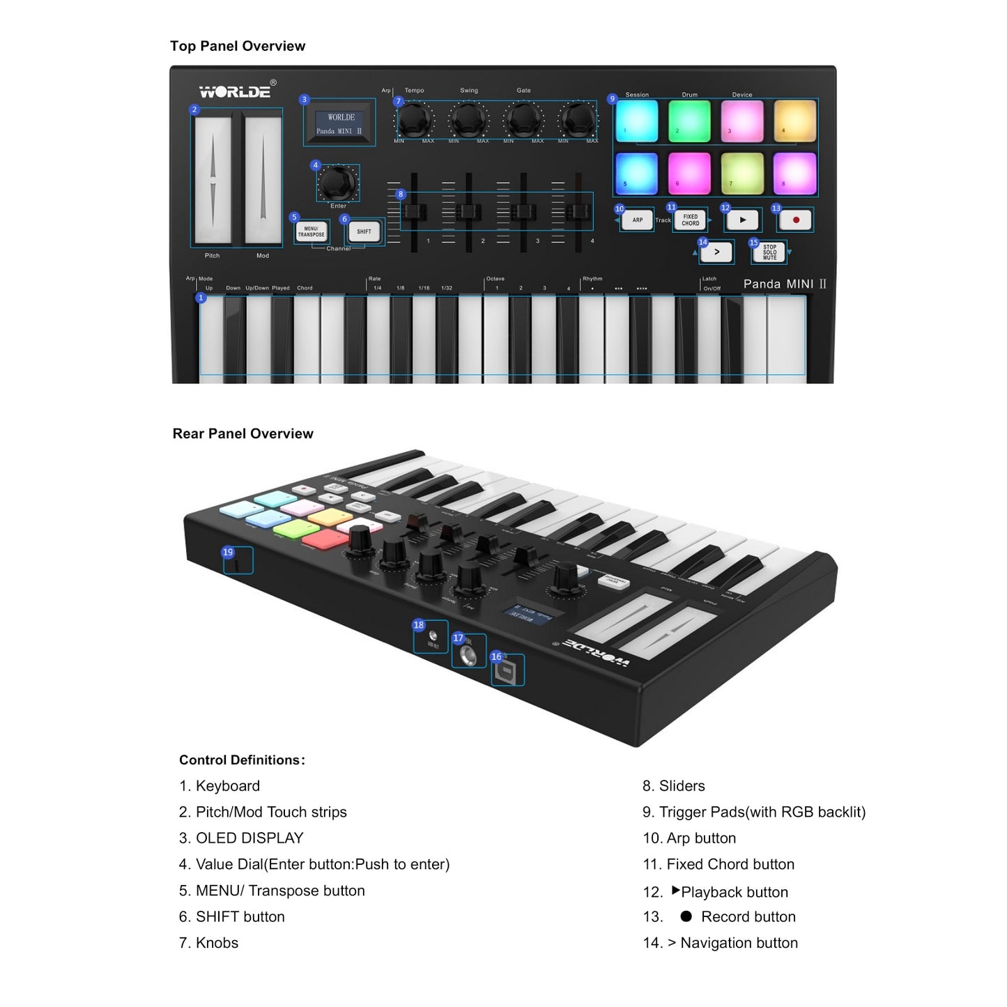 MINI 25-tasters ultrabærbar USB MIDI-tastaturkontroller