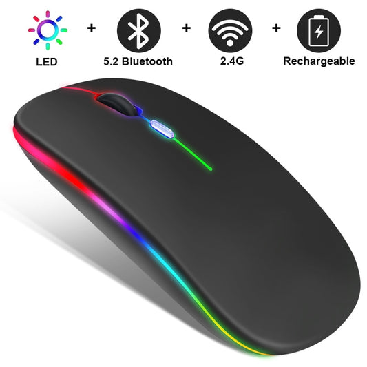 Wireless RGB Rechargeable Bluetooth Mice Mouse With LED Backlit