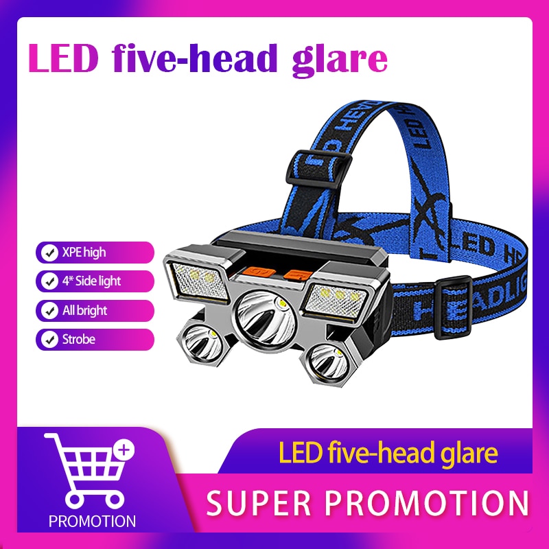 Led Headlight Strong Super Bright Rechargeable Mine Lamp Flashlight