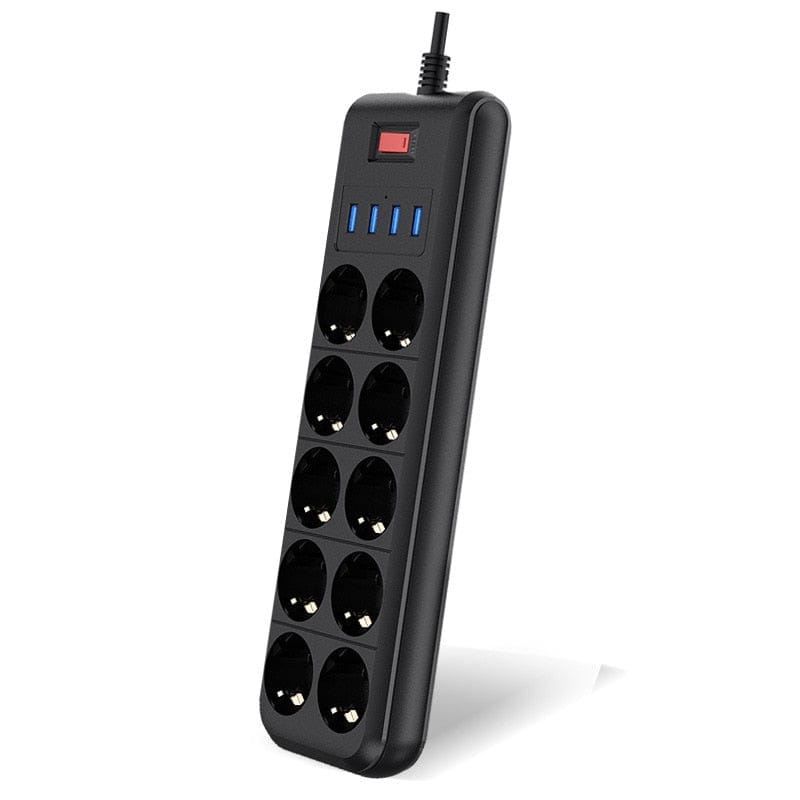 Power Strip AC Outlets EU Plug Socket USB Charging Port 2m Cord