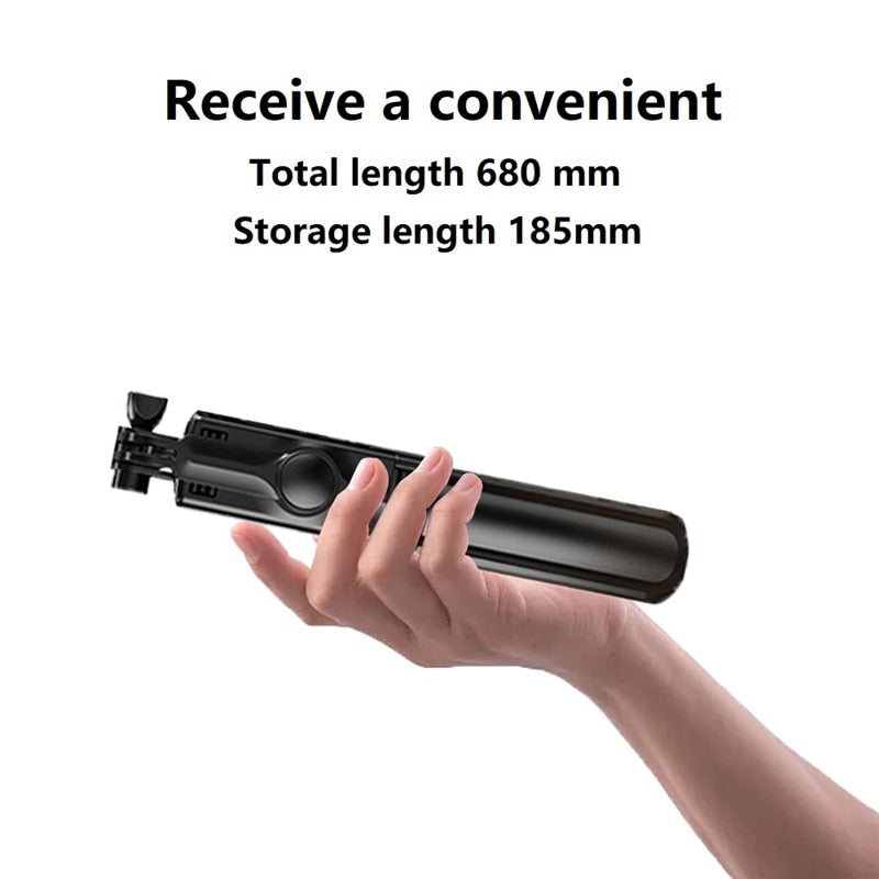 3 i 1 trådløs sammenleggbar mini selfie stativ monopod med Bluetooth lukker