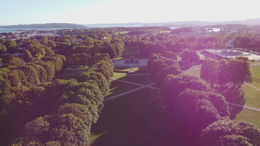 Fountain Frognerparken Oslo Norway - Drone footage 1080p